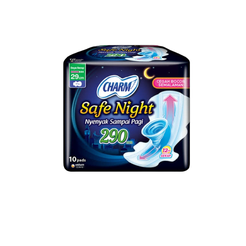 Charm Safe Night 29 cm &amp; 35 cm | Charm Cooling Fresh Night Wing - Pembalut Charm night Pembalut Charm