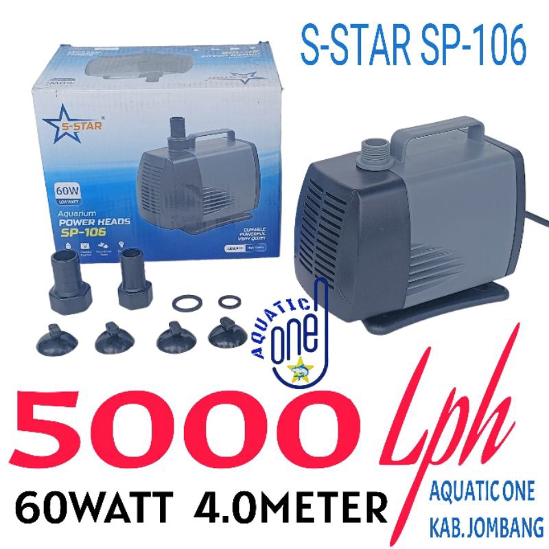 S-STAR SP 106 SEA STAR 5000 LPH liter per jam mesin pompa celup kolam aquarium ph submersible waterpump akuarium water pump filter celup