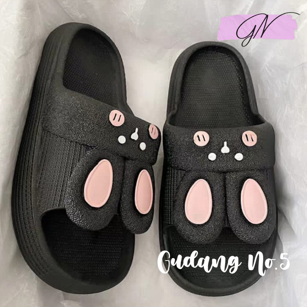 GN-8188 Sandal Selop Jelly Cute Rabbit Wanita Slip On Import PVC