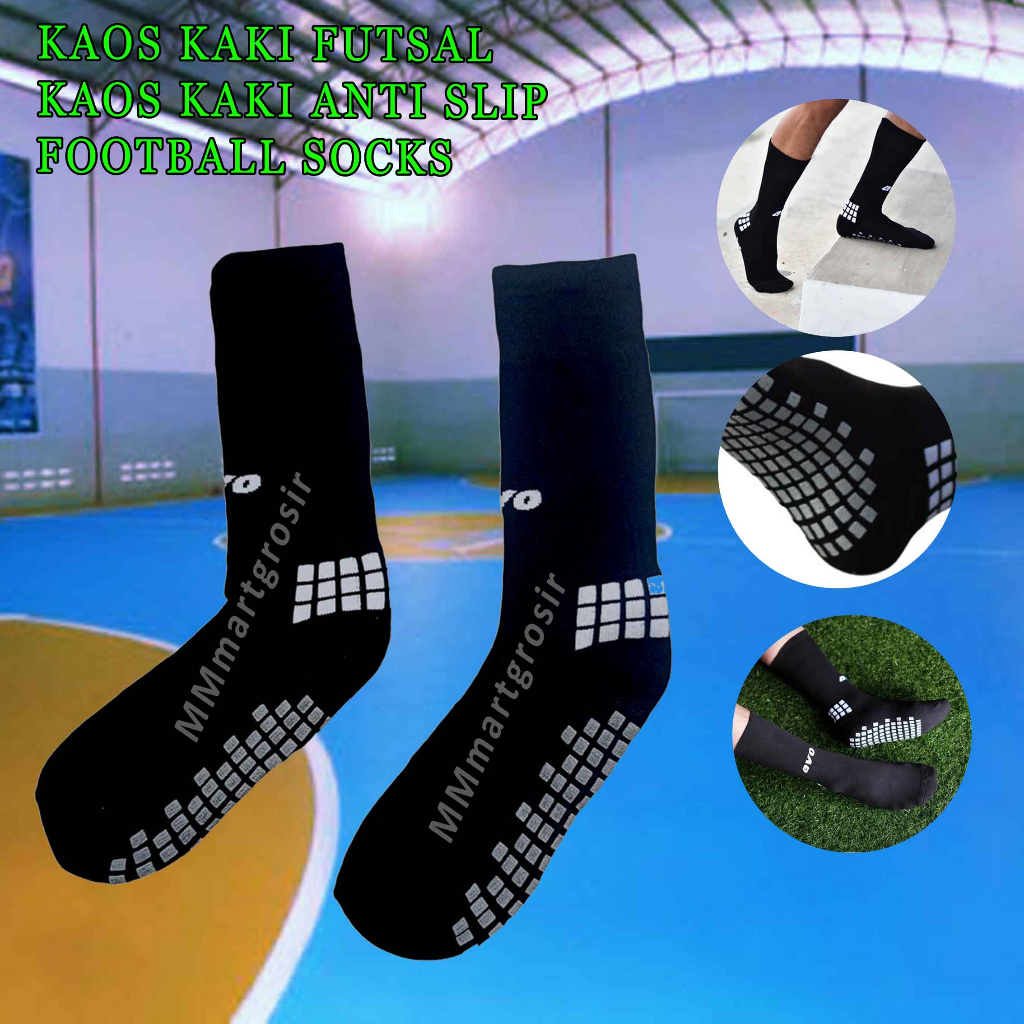 Kaos Kaki Futsal AVO / Kaos Kaki Hitam / Football Socks / Anti Slip