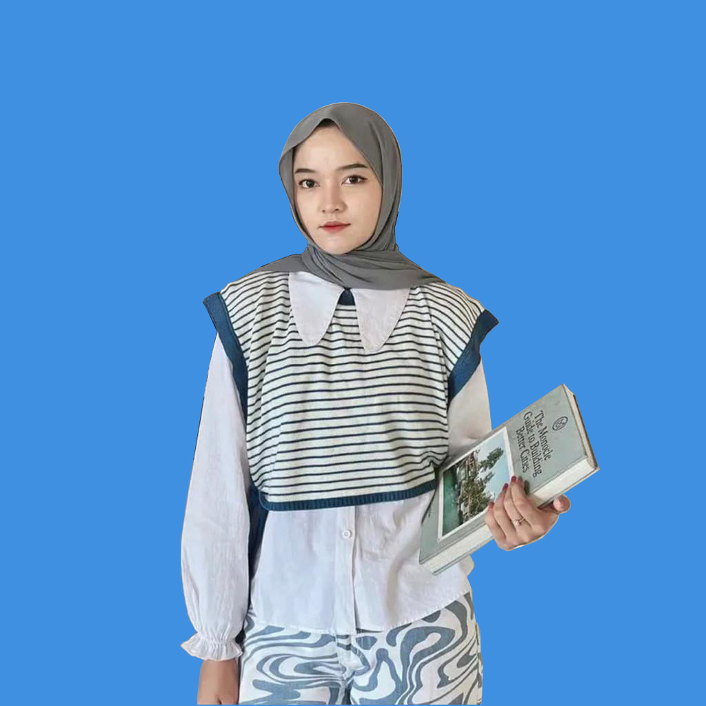 SweaterRajutCropWanita Strip#cropWanita#SweaterCropHitam,Hijau,Nila,Cream#AtasanWanitaPremium#