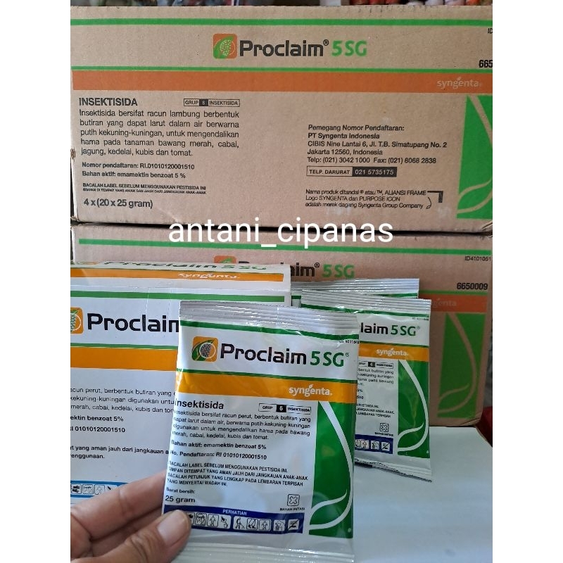 pestisida / insektisida / obat ulat PROCLAIM 5 SG Syngenta