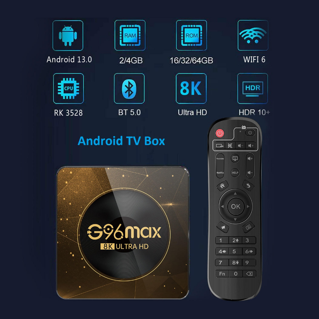 Android TV Box G96MAX Wifi Dual Band Bluetooth 8K Smart TV Set top Box