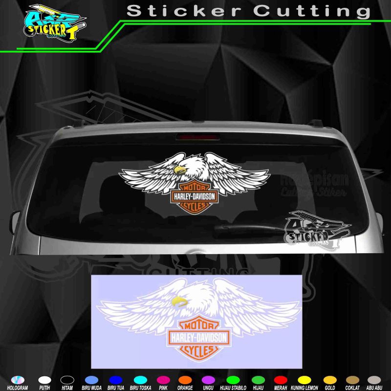 Stiker Mobil Cutting Sticker Kaca Belakang Mobil HARLEY DAVIDSON