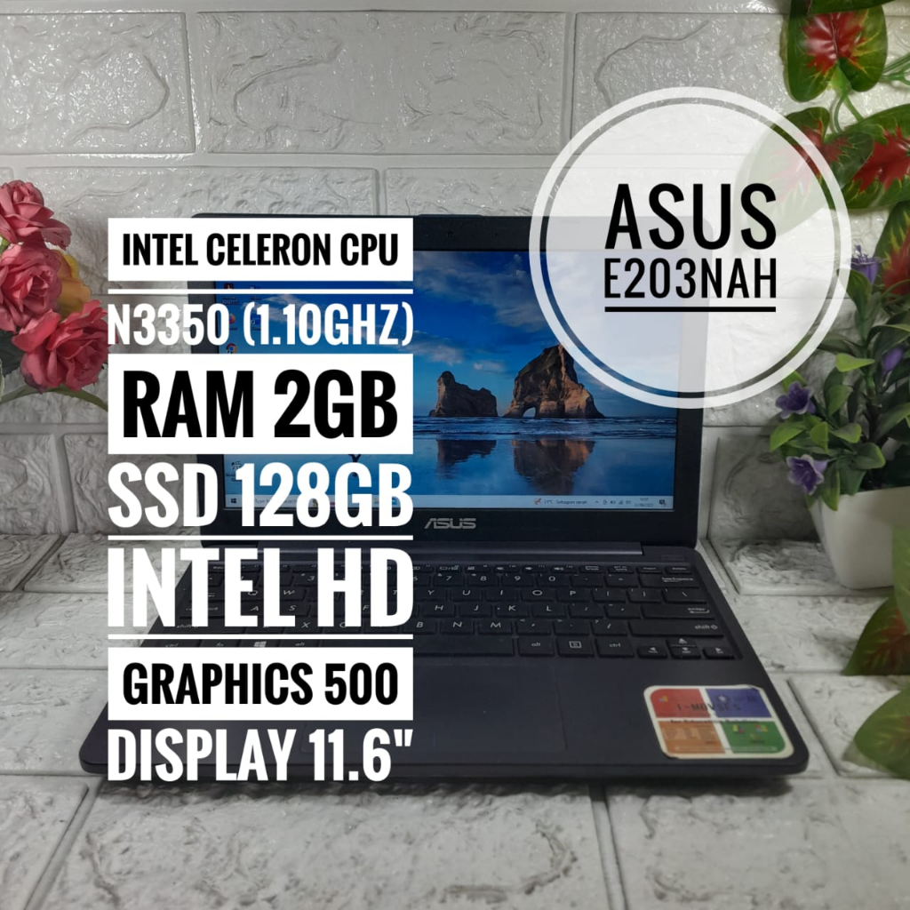 LAPTOP ASUS E203NAH RAM 2GB SSD 128GB SECOND