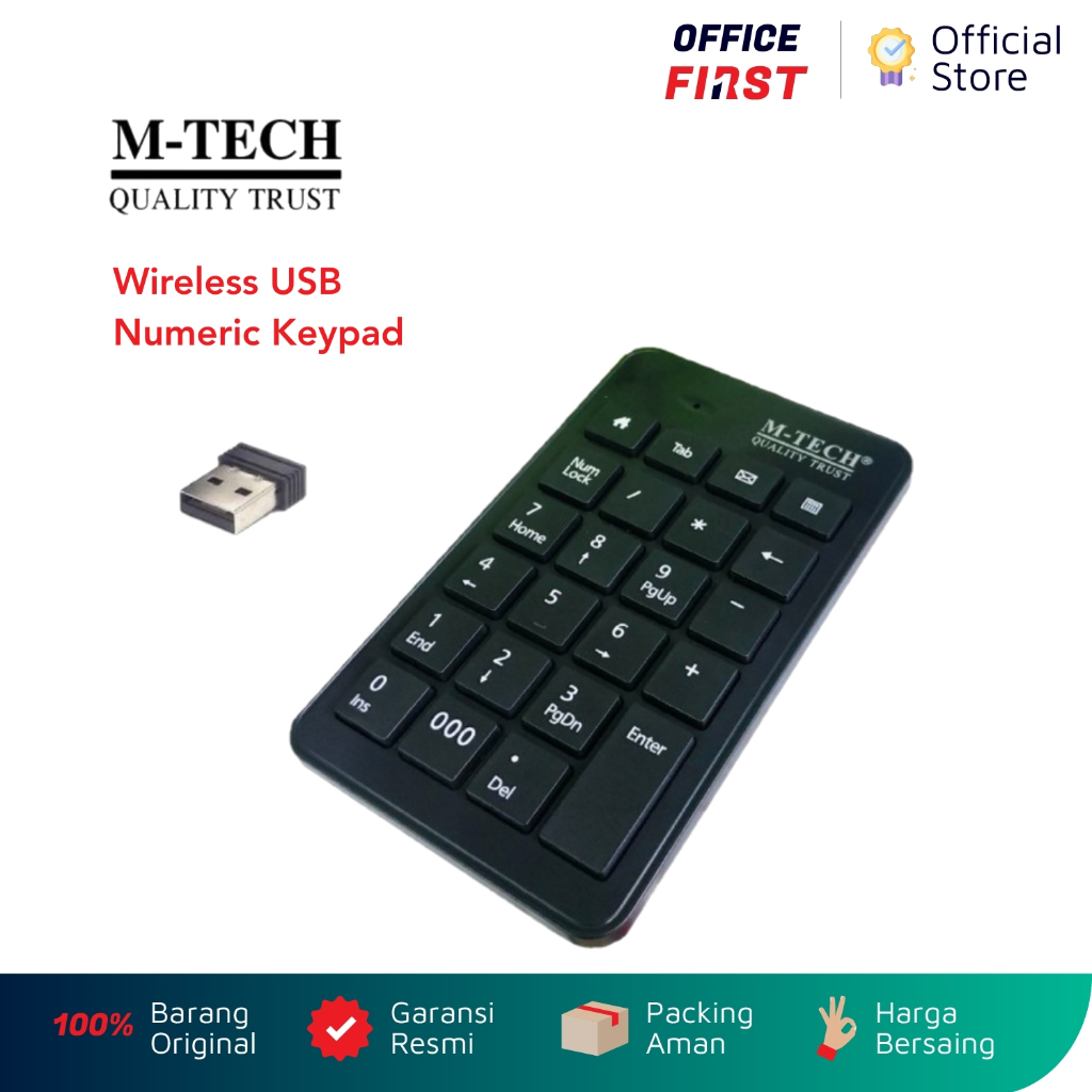 M-Tech Wireless USB Numeric Keypad Keyboard Numpad Numerik Angka