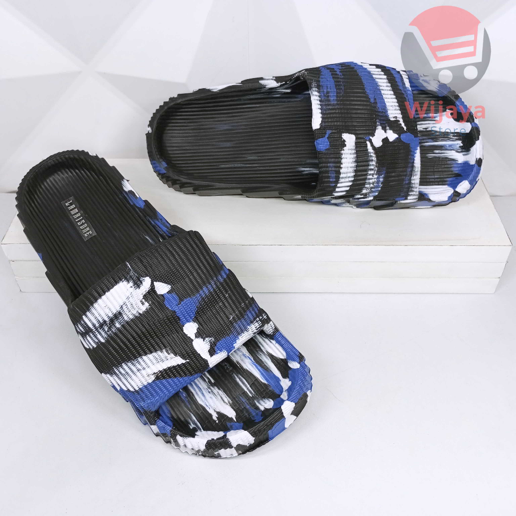 Sandal Slop Loreng 8831 Sendal Viral Ringan Tebal Slide Pria Selop Laki-laki Desain Unik Tie Dye