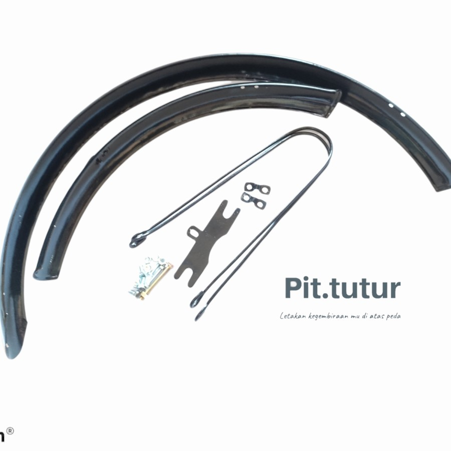 Spakbor sepeda 26/ slebor hitam silver - Hitam