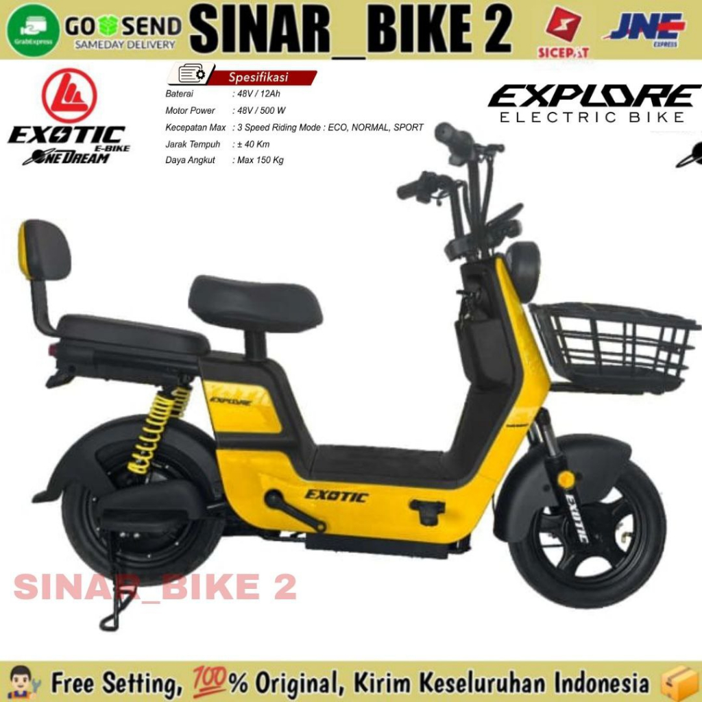 Sepeda Listrik EXOTIC EXPLORE &amp; FACTOR F 813 500 Watt Electric E Bike BY PACIFIC