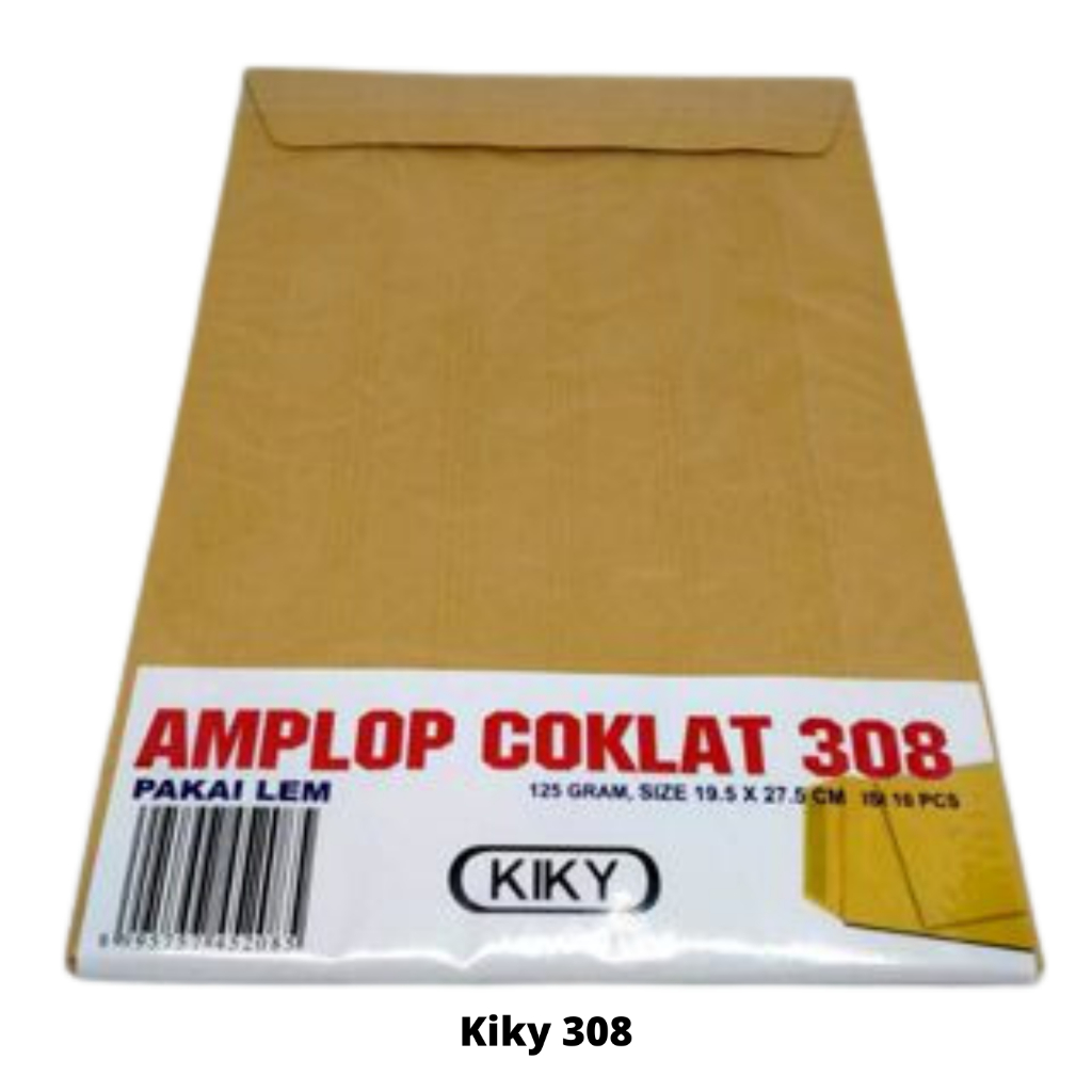 

Amplop Coklat 308 Lem Kiky 125SGM/10 Pcs