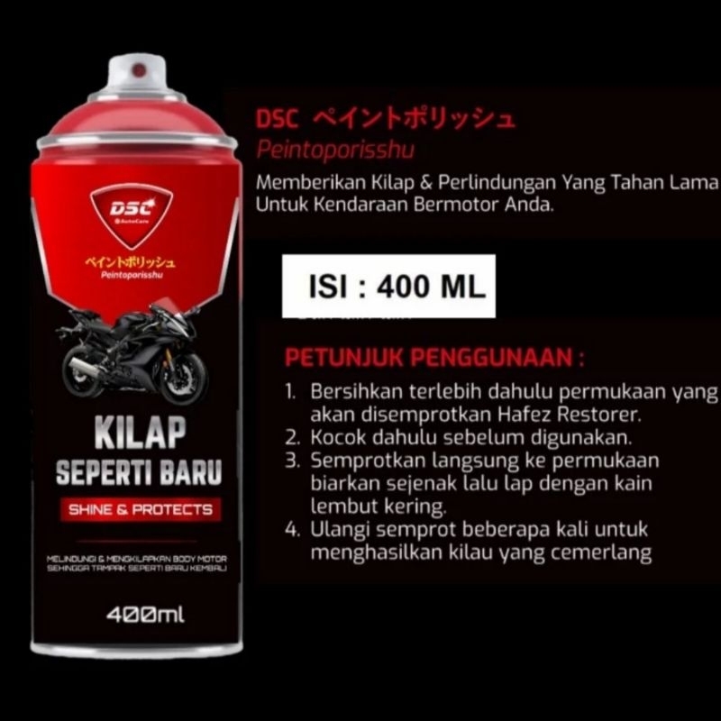 Pengkilap body / Penghitam body / Restored body kasar / Penghitam body kasar / Wax / Efek daun talas