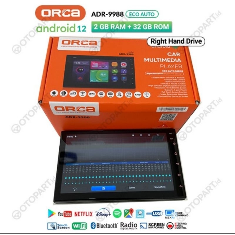 Head Unit Android 7 inch ORCA ADR 9988 Soket UNIVERSAL