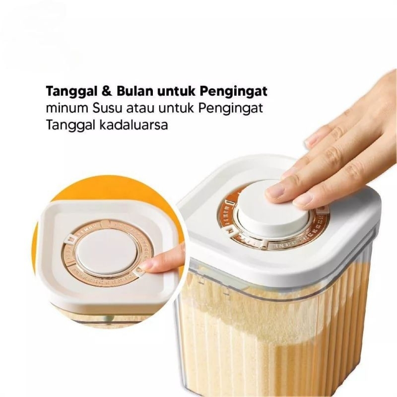 Toples susu bubuk  ukuran 1200 ml dan 800 ml/penyimpanan makan kedap udara/ tempat penyimpanan makanan air tight original