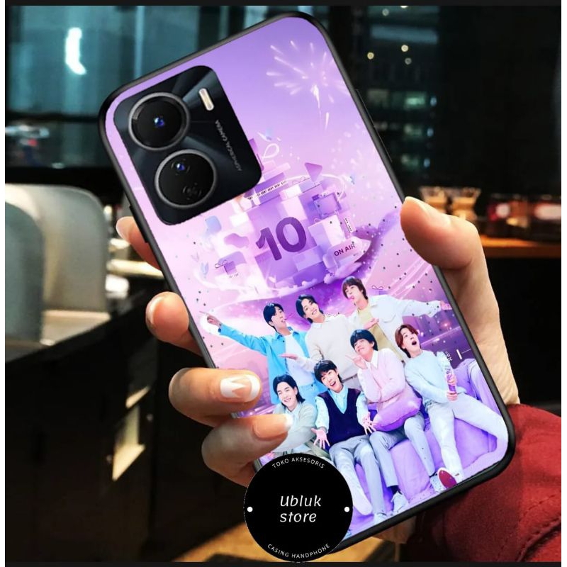 ubluk store Case custom Vivo Y15s ,Y16 ,Y22,Y21s, Y33s,Y02 motif BTs series pupple anniversary editi