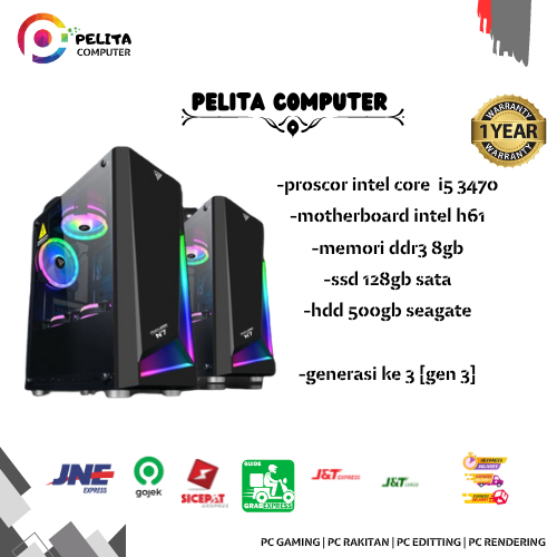 Pc intel core i7 3770 ssd 128gb komputer rakitan computer all shop kantor office sekolah