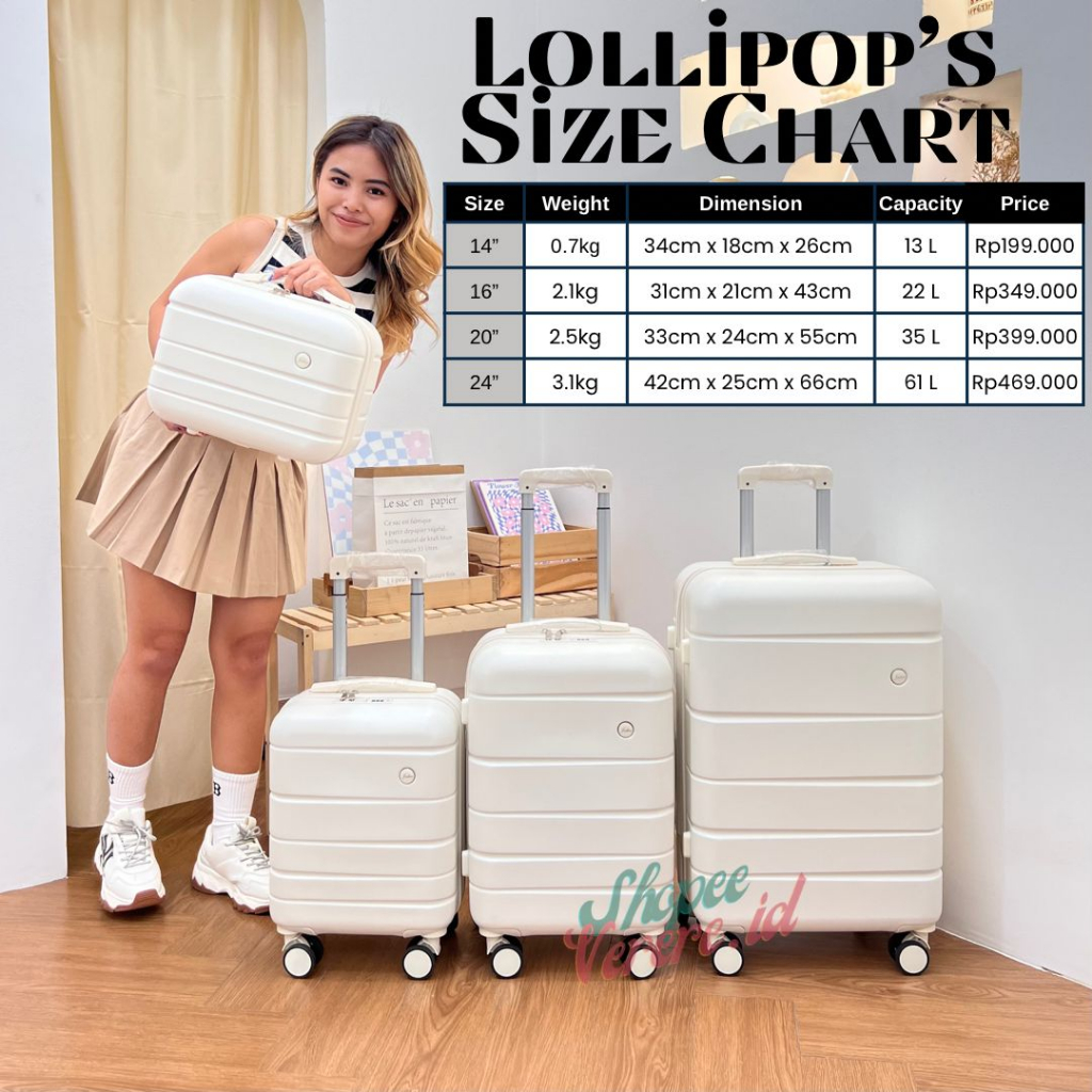 Joshee Koper LOLLIPOP Series Koper Cabin 16 Inch Luggage Suitcase