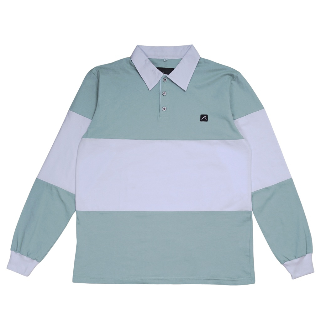 Flazther Vintage Rugby Polo Shirt - Aqua Haze