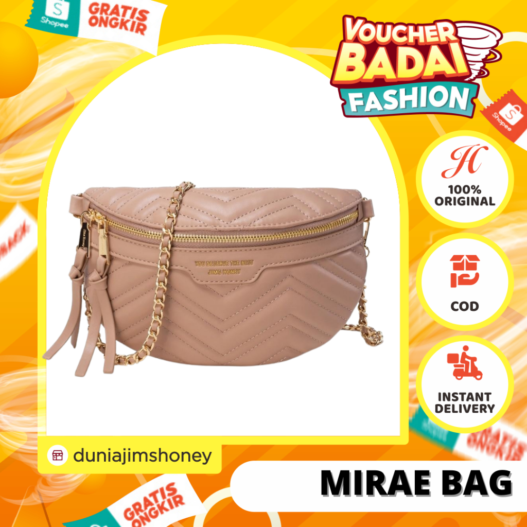 Jims Honey Mirae Waist Bag Tas Pinggang Wanita Casual Murah Import Sling Bag Cewek Fashion Jimshoney