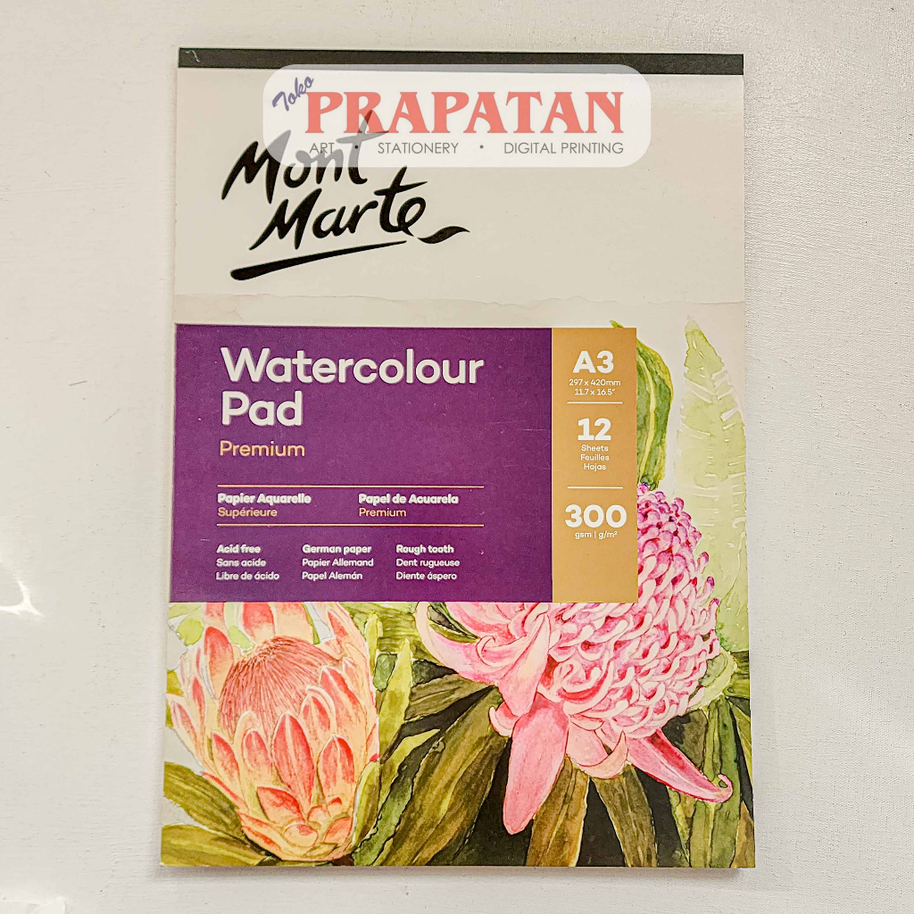 

Mont Marte Watercolor Pad Premium A3 300gsm MSB0065 | Buku Cat Air