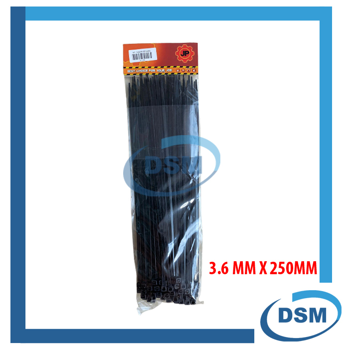 

KABEL TIES 3.6 x 250 MM HITAM - PENGIKAT KABEL TIS - CABLE TIE 100 PCS