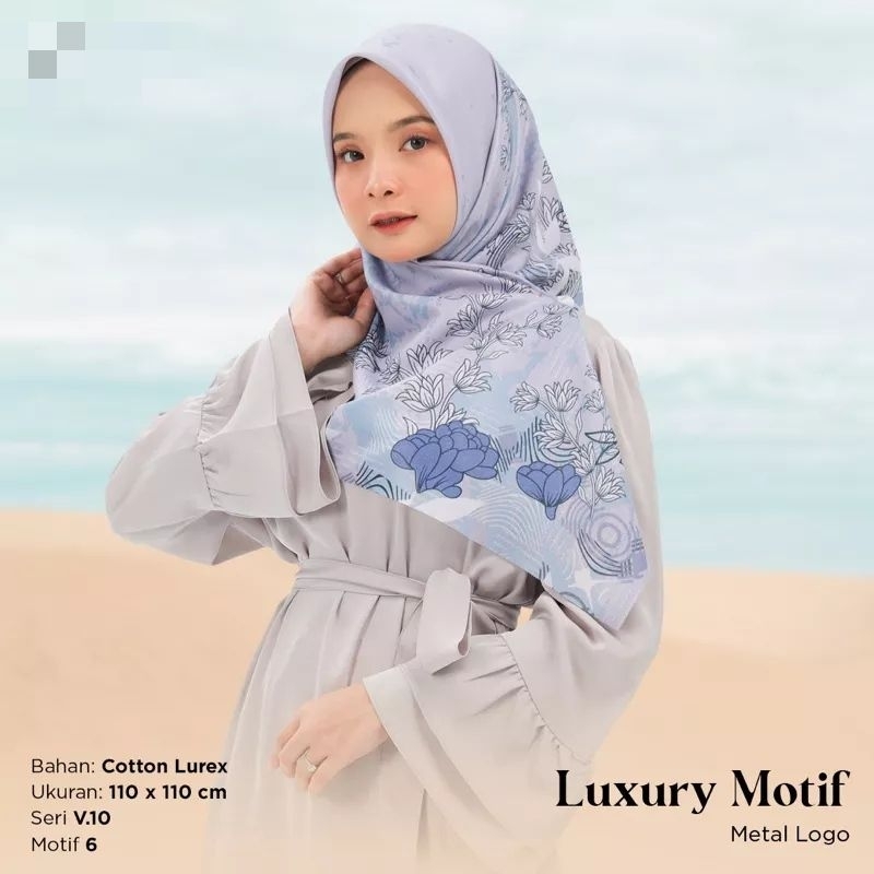 HIJAB Umama Luxury Print Motif uk. 110x110cm Metal Logo (BISA PILIH MOTIF DAN WARNA)