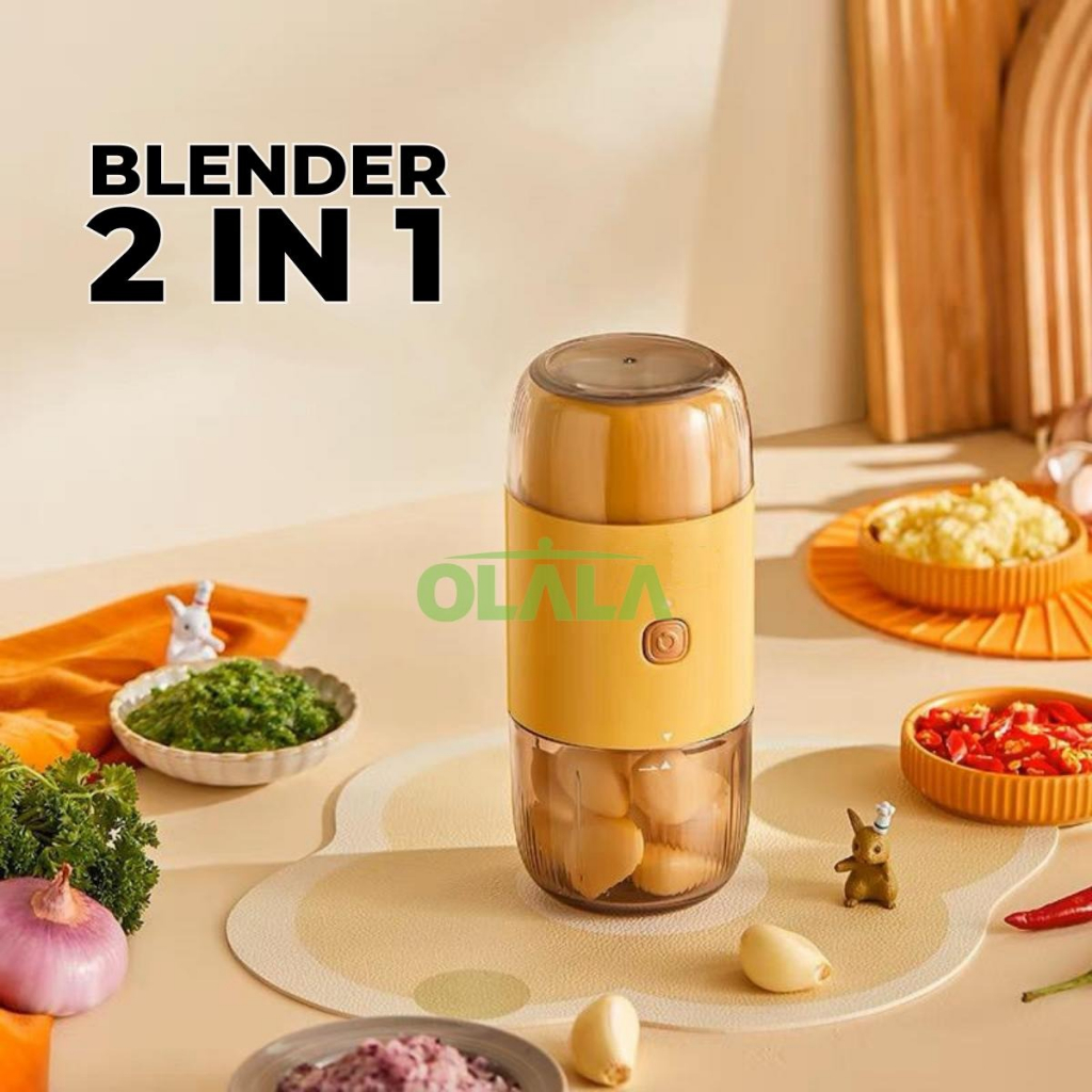 BLENDER BUMBU DAPUR 2 IN 1 DOUBLE END COOKING FOOD MACHINE USB CHARGING FOOD PROCESSOR OLL-MLY860