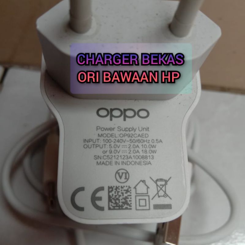 CHARGER OPPO RENO 4F | A92 | A53 | A52 ASLI BAWAAN HP TIPE C.