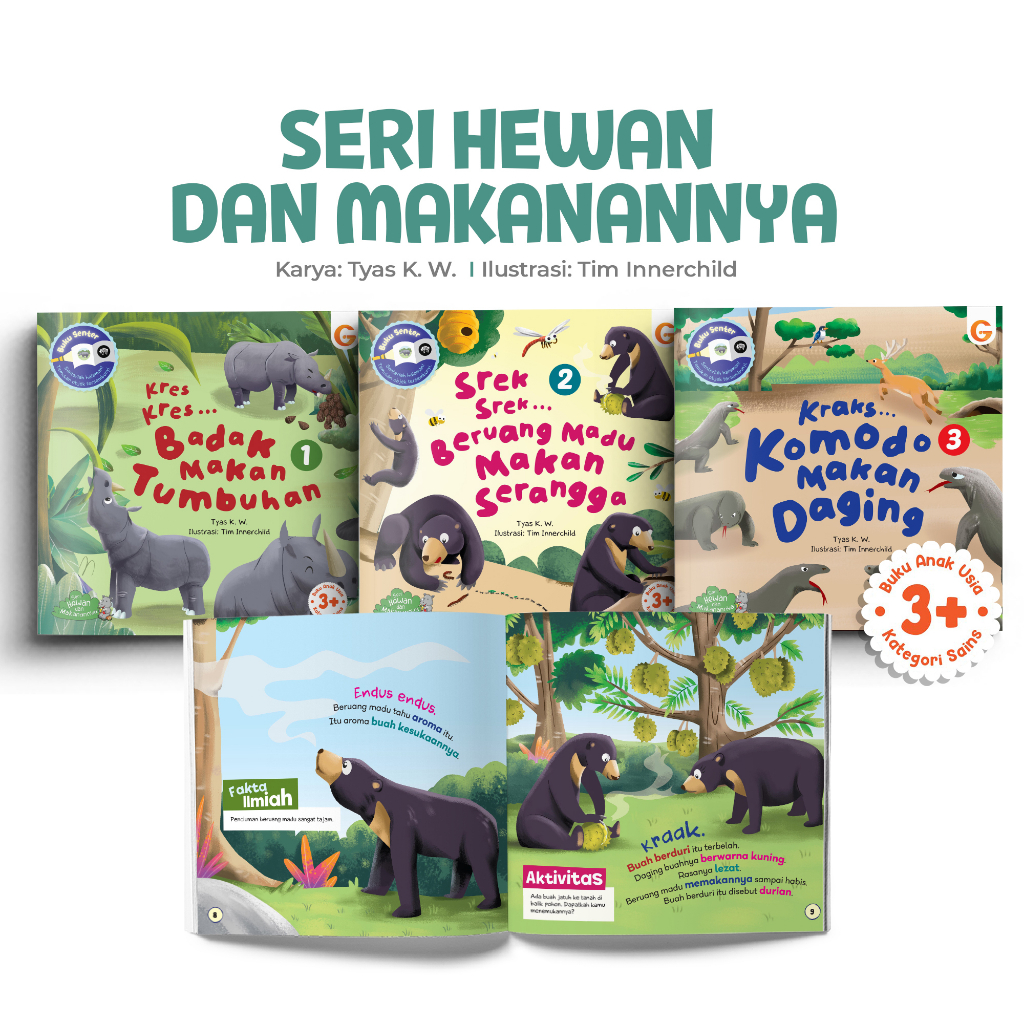 Gema Insani Buku Anak 1 Set Seri Hewan Dan Makanannya Buku Dongeng Anak Bergambar Buku Cerita Anak