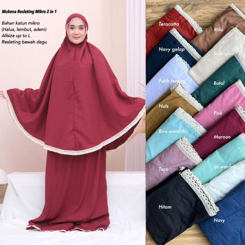 MUKENA DEWASA KATUN MIKRO TEBAL MIX RENDA