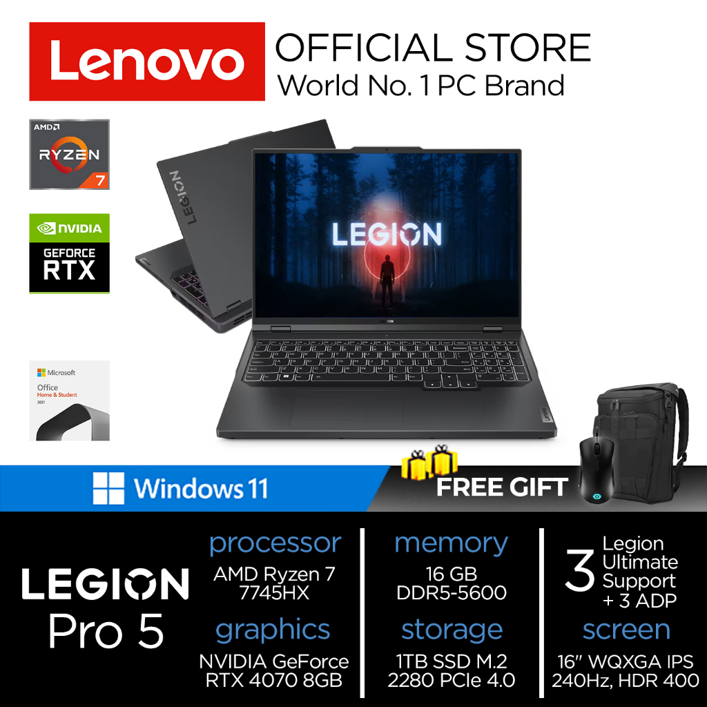 Lenovo Legion Pro 5 16ARX8 | RYZEN 7 7745HX 16GB 1TB SSD RTX4070