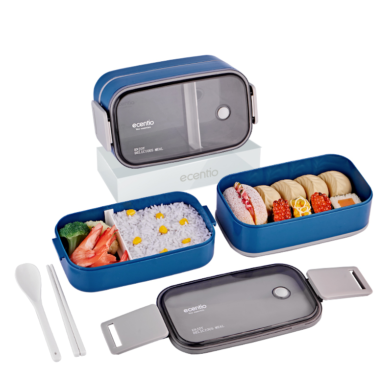 ecentio kotak makan bento anti tumpah 800ml single-Layer Lunch Box kotak bekal tempat makan