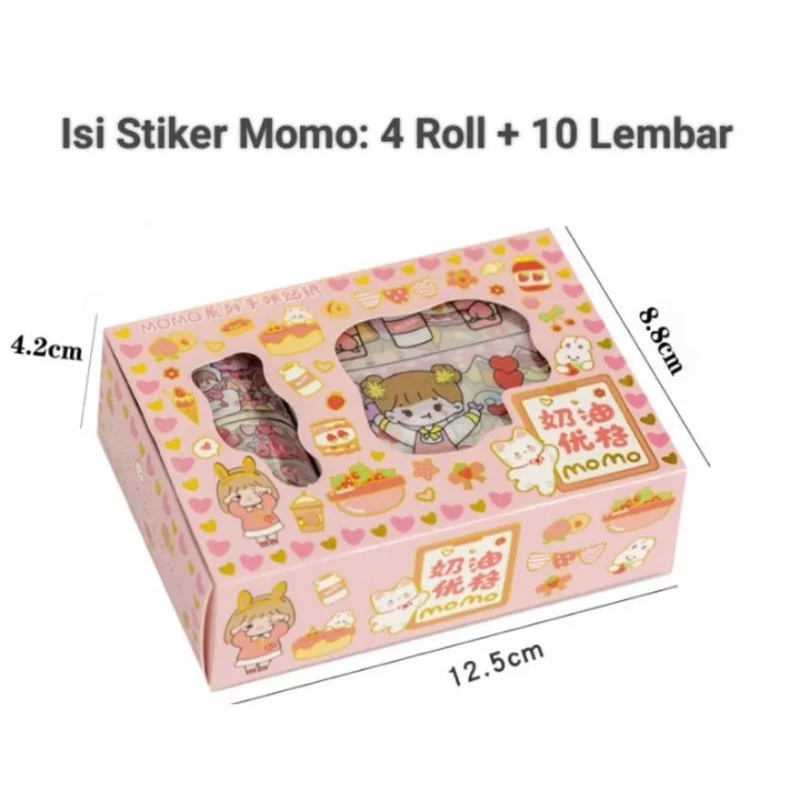 STICKER MOMO 2D WASHI TAPE ROLL KOREA AESTHETIC [SWEETSPACE]