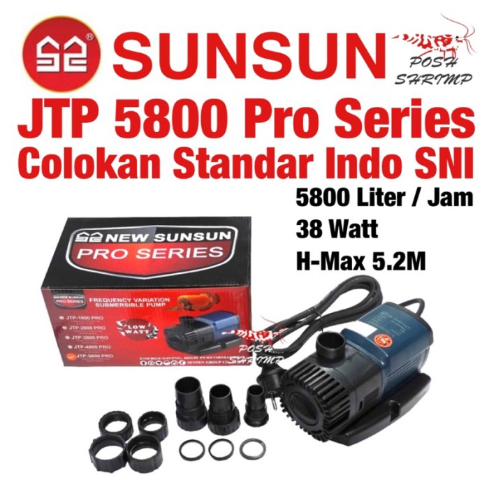 Sunsun JTP 5800 Pro Series JTP5800 Pompa Kolam Ikan Koi Pompa Aquarium ORIGINAL BEST SELLER