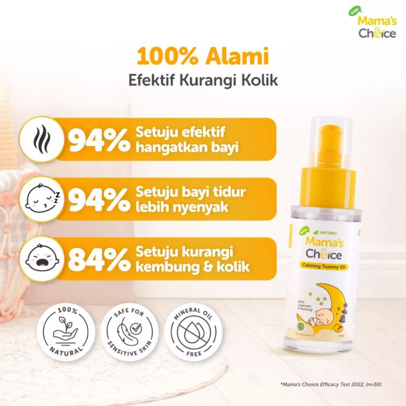 Mama's Choice Calming Tummy Oil - Minyak Anti Kembung &amp; Colic Mamas Choice