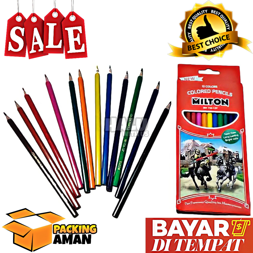 

(BISA COD) PROMO Pensil Warna Panjang MILTON 12 Warna / Alat Mewarnai / Alat Menggambar MONTANA