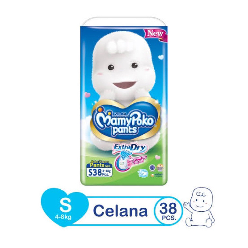 Mamy Poko Pants Extra Dry Ukuran S Isi 38 / Pampers Bayi / Popok Bayi