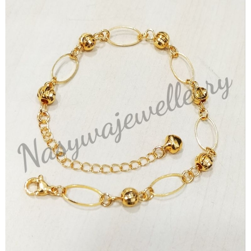 Gelang tangan xuping wanita uk18cm berlapis emas