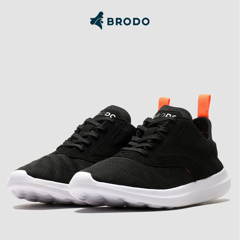 BRODO Active Kaze Racer Black White Full Black Original Sepatu Sneakers Sport Running Unisex