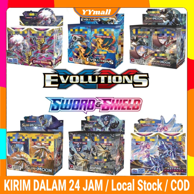 【COD】360PCS Pokemon Trading Card Kartu Pokemon Card Booster Pack box Pokemon Cards