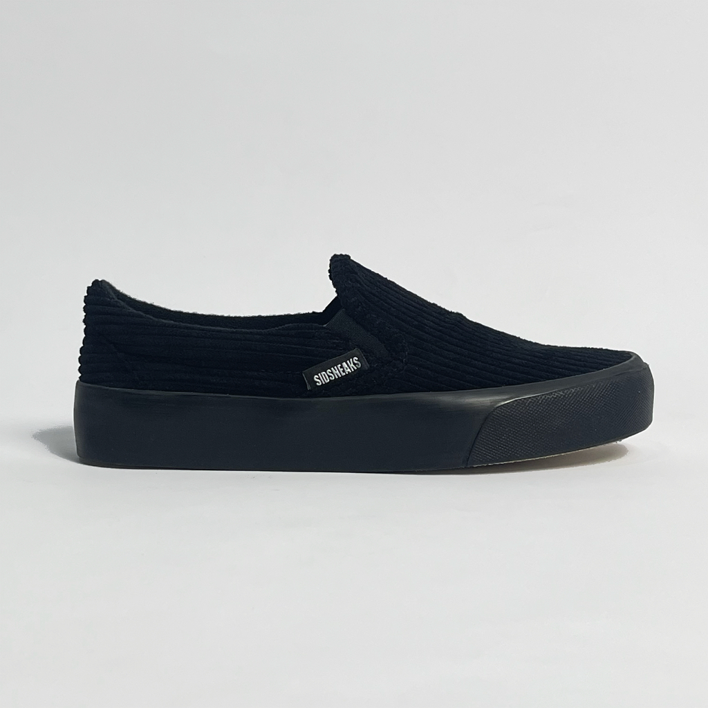 SIDSNEAKS Sepatu Slip On Pria Exelas Corduroy All Black