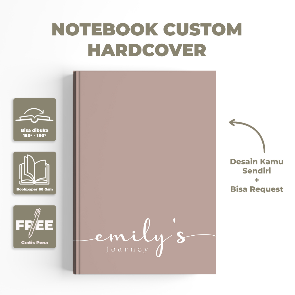 

notebook estetik / notebook ganti nama / notebook keren / notebook custom / notebook unik / notebook bagus / notebook murah