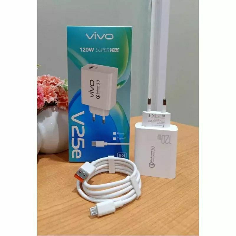 New Charger VIVO V25E 120W Super VOOC Fast charging Original Flash charging MICRO USB TYPE C