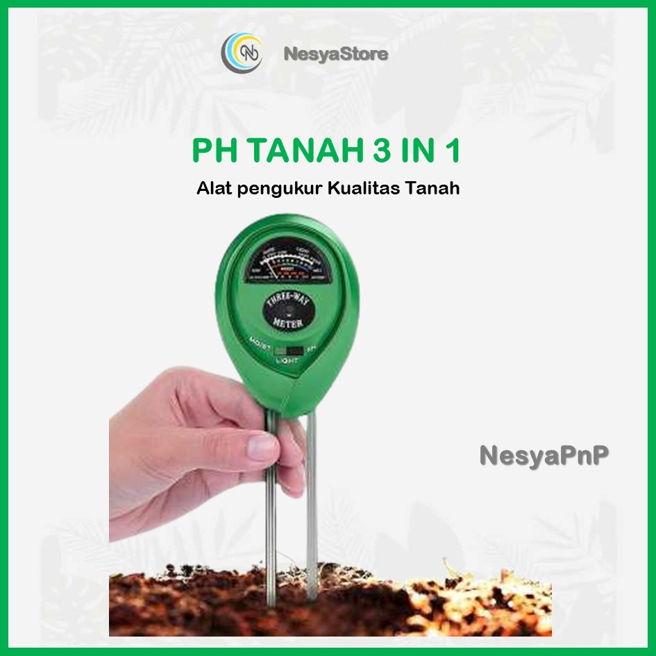 PH Meter Tanah Soil Meter 3 in 1 / Soil Moisture Tester Alat Ukur Tanah