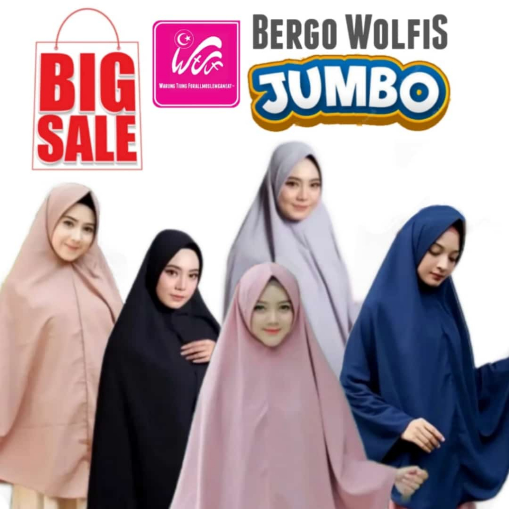 BERGO HAMIDAH JUMBO WOLFIS / HIJAB INSTANT SYAR'I