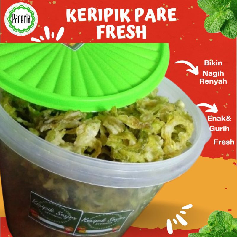 

[CAMILAN LEBARAN] KERIPIK PARE 500g KEMASAN TOPLES KAYA REMPAH, TIDAK PAHIT , BY PARERIA