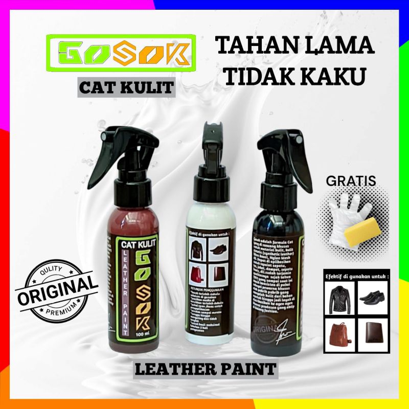 Cat Kulit Sepatu Repaint Canvas Cat jaket kulit tas Gosok Leather Paint Acrylic Rubber CatMidsole Rubber Boost Cat repaint kulit jok sofa 100ml 60ml