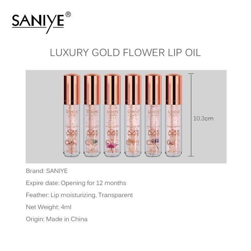 【Official Outlet】SANIYE Flower Magic Lip Oil L1121 | Lip Serum Color Changing Lip balm Lip Moisturizing Liquid Melembabkan Bibir Aroma Buah Produk viral BPOM