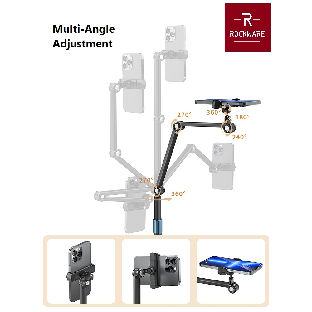 ROCKWARE P76L Landing Bracket - Phone Tablet Adjustable Bracket Holder