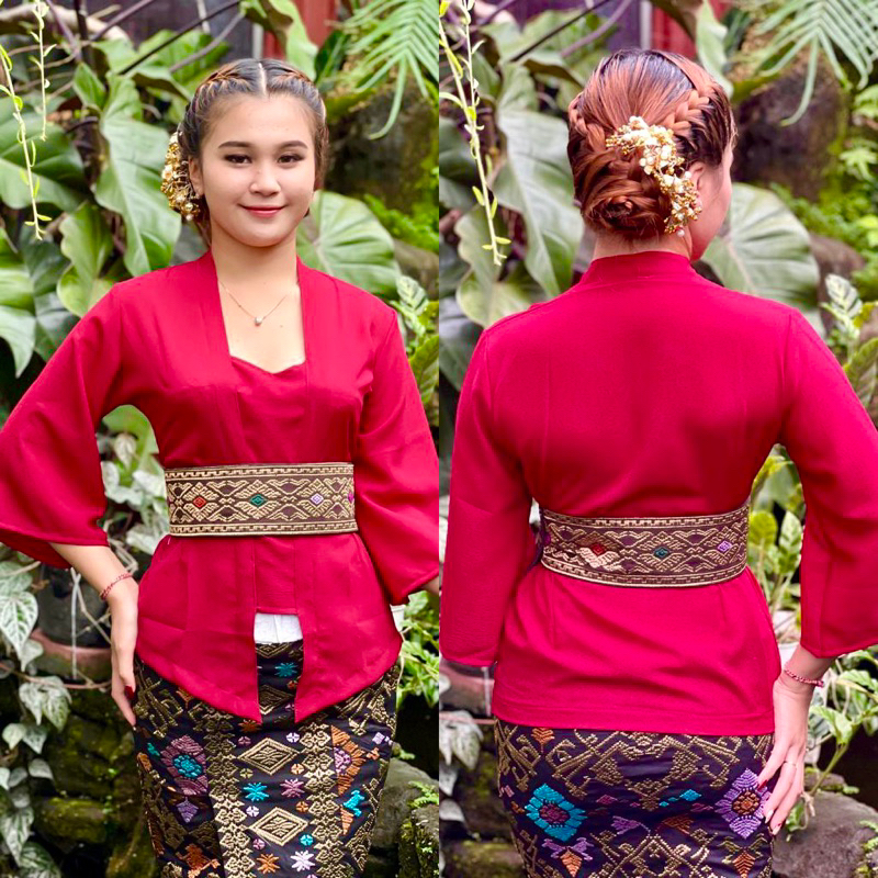 kebaya bet lengan lonceng - kebaya polos modern