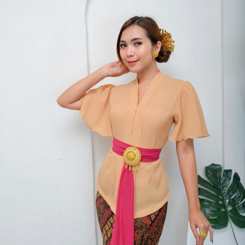 kebaya Kartini lengan rumbai kupu - kebaya polos modern